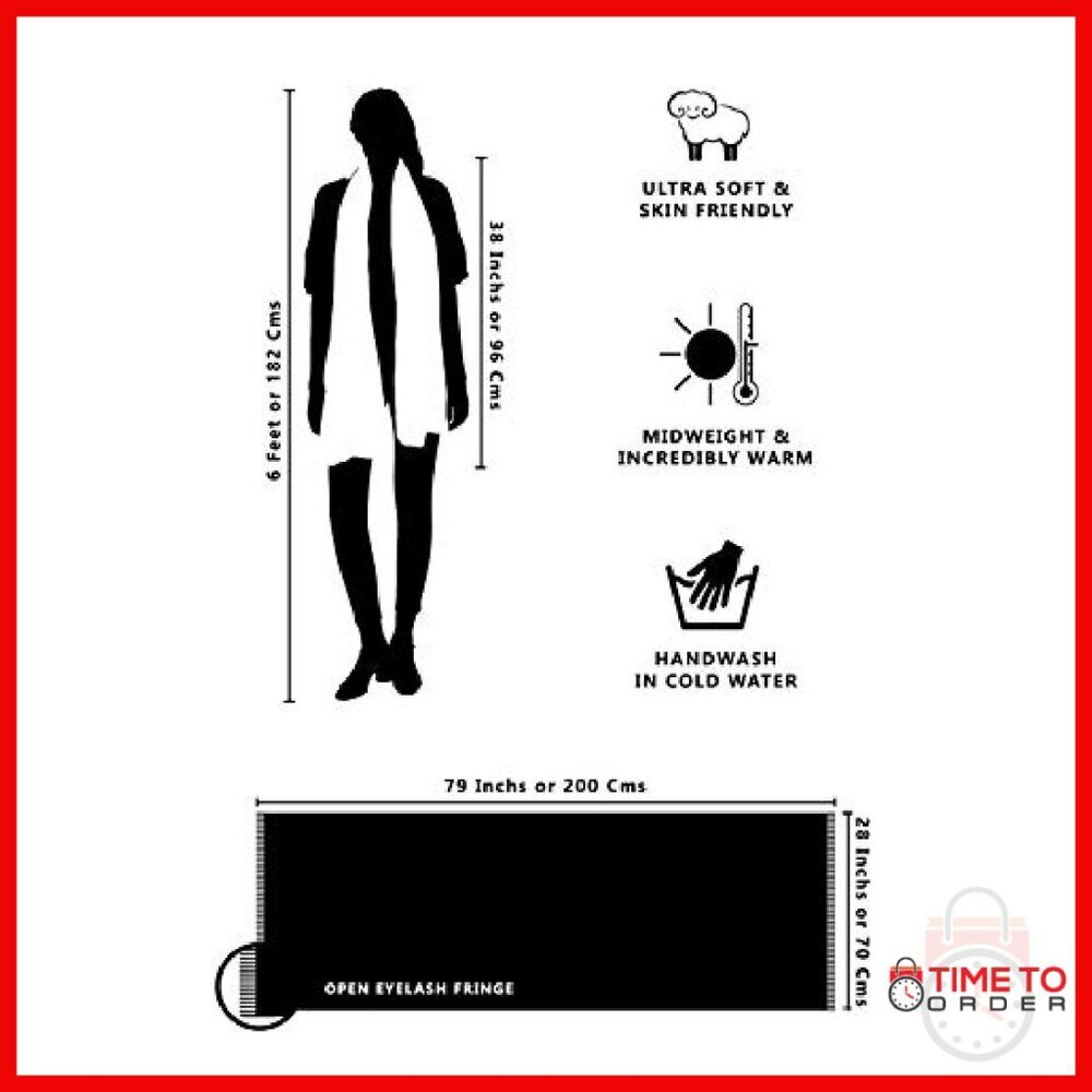 Large Superfine Cashmere Pashmina Scarf Unisex Gift Pack - Picture 7 of 7